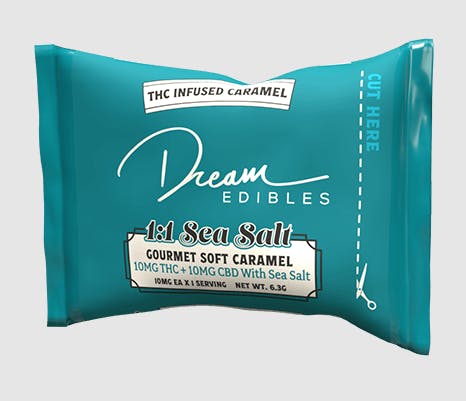 Product: 1:1 | Sea Salt Caramel | 10mg THC x 10mg CBD | 1pk | Dream Edibles