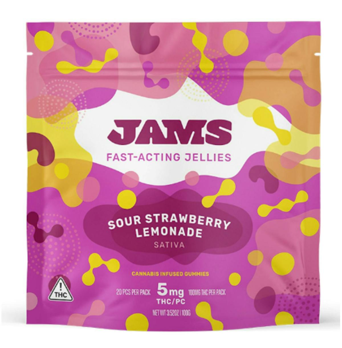 Photo of Jams Sour Strawberry Lemonade Nano Jellies 100mg 20pk