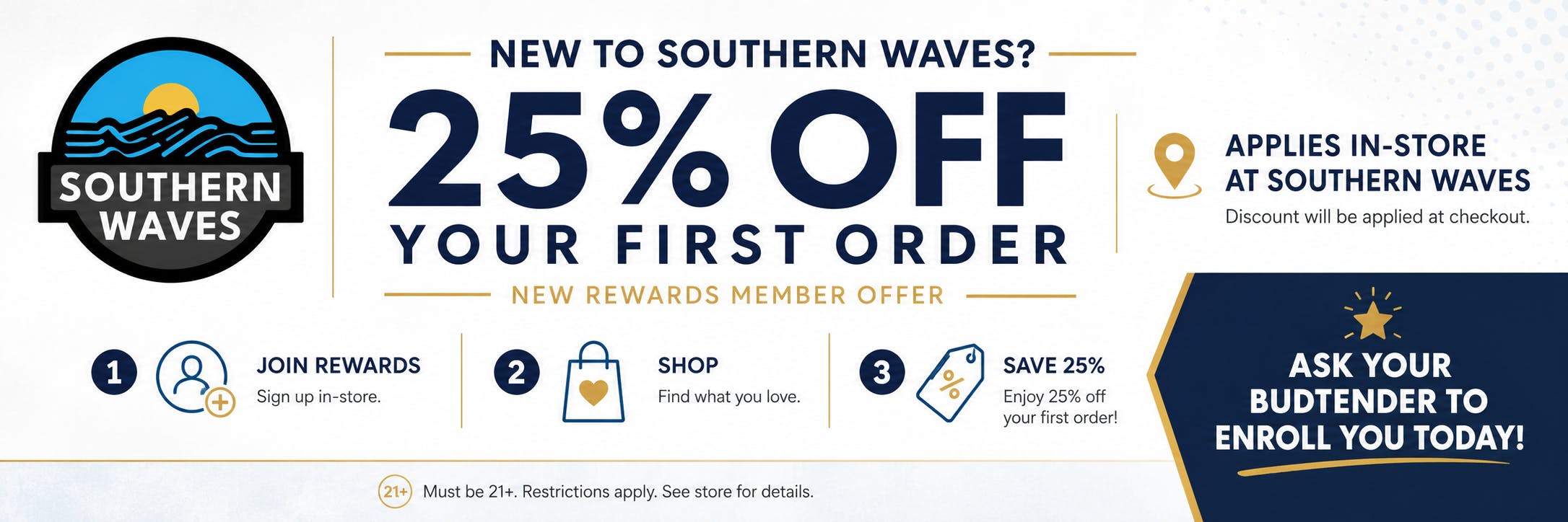 Southern Waves First Time Discount Loyalty Member Only