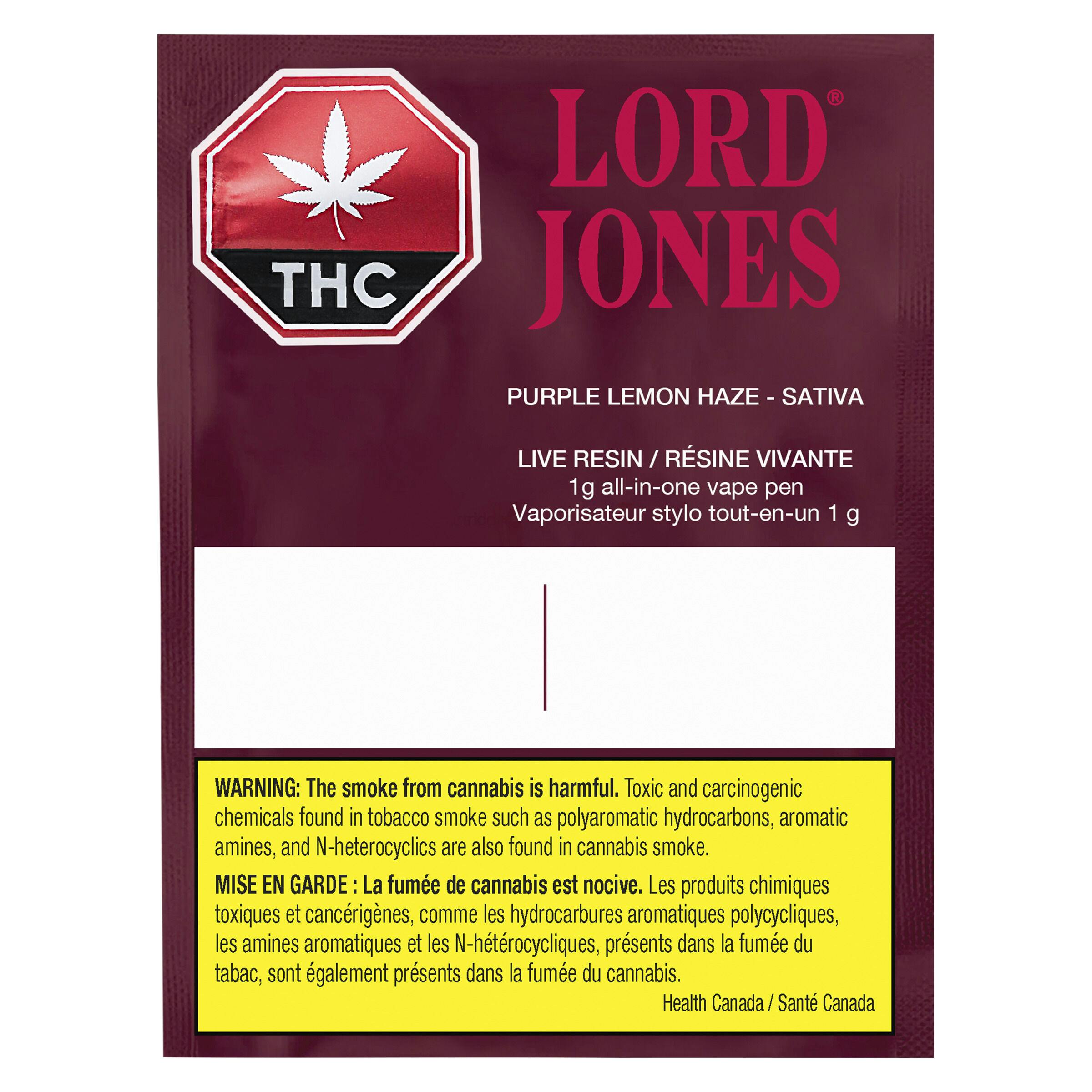 Pure live resin vape - purple lemon haze all-in-one