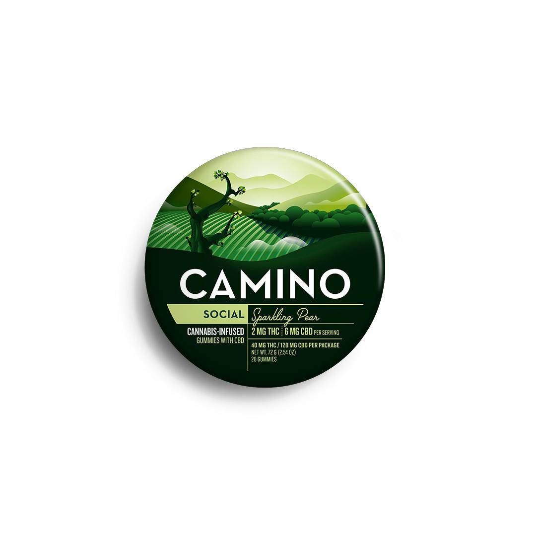 Camino Social Sparkling Pear Gummies 100 mg 20pk