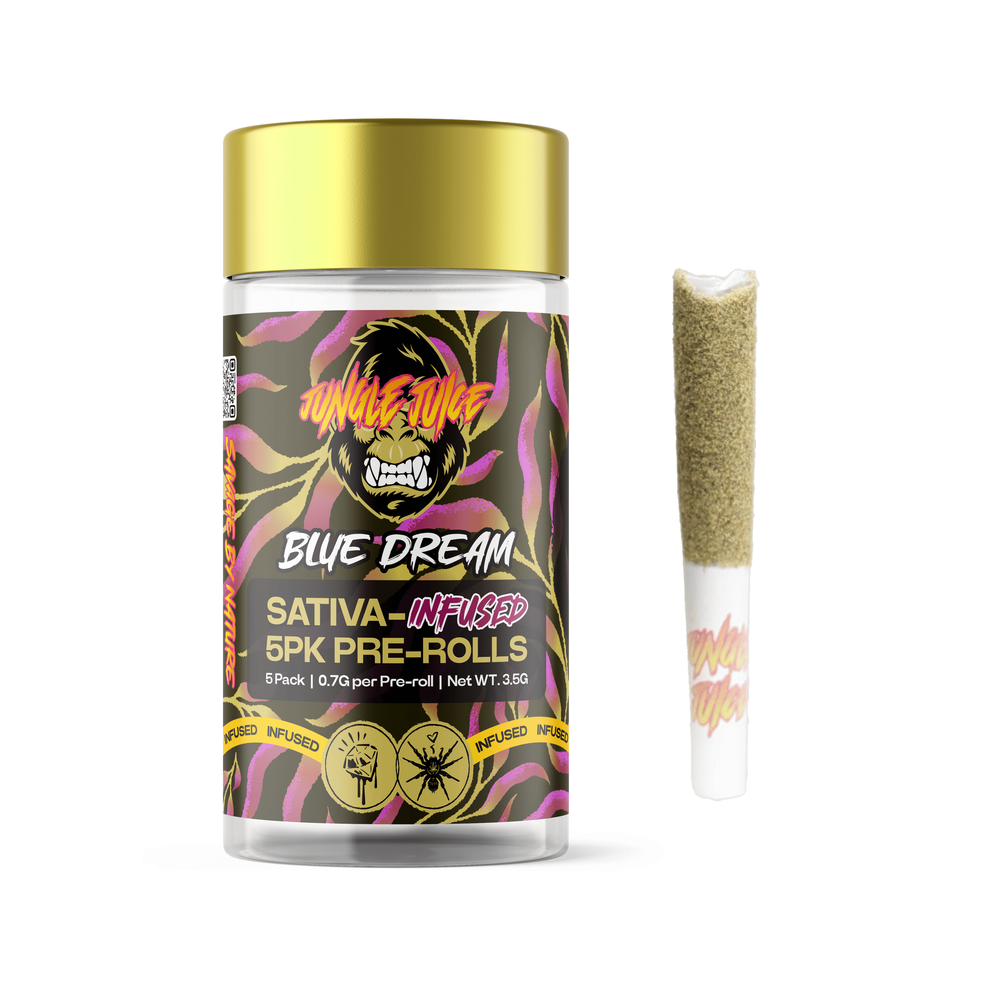 Jungle Juice Blue Dream - 5 pk (0.7g) Tarantula Pre-Rolls — PRE_ROLLS