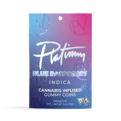 Blue Raspberry Indica Gummy Coins 10-pack