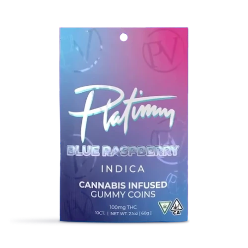 Blue Raspberry Indica Gummy Coins 10-pack