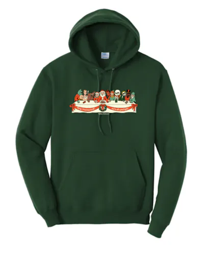 Valley Greens | Last Christmas Supper (White Santa) | Hoodie | Dark Green-active