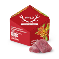 200mg | Pomegranate 1:1 CBD + Hybrid Enhanced Gummies - product image at King of Budz