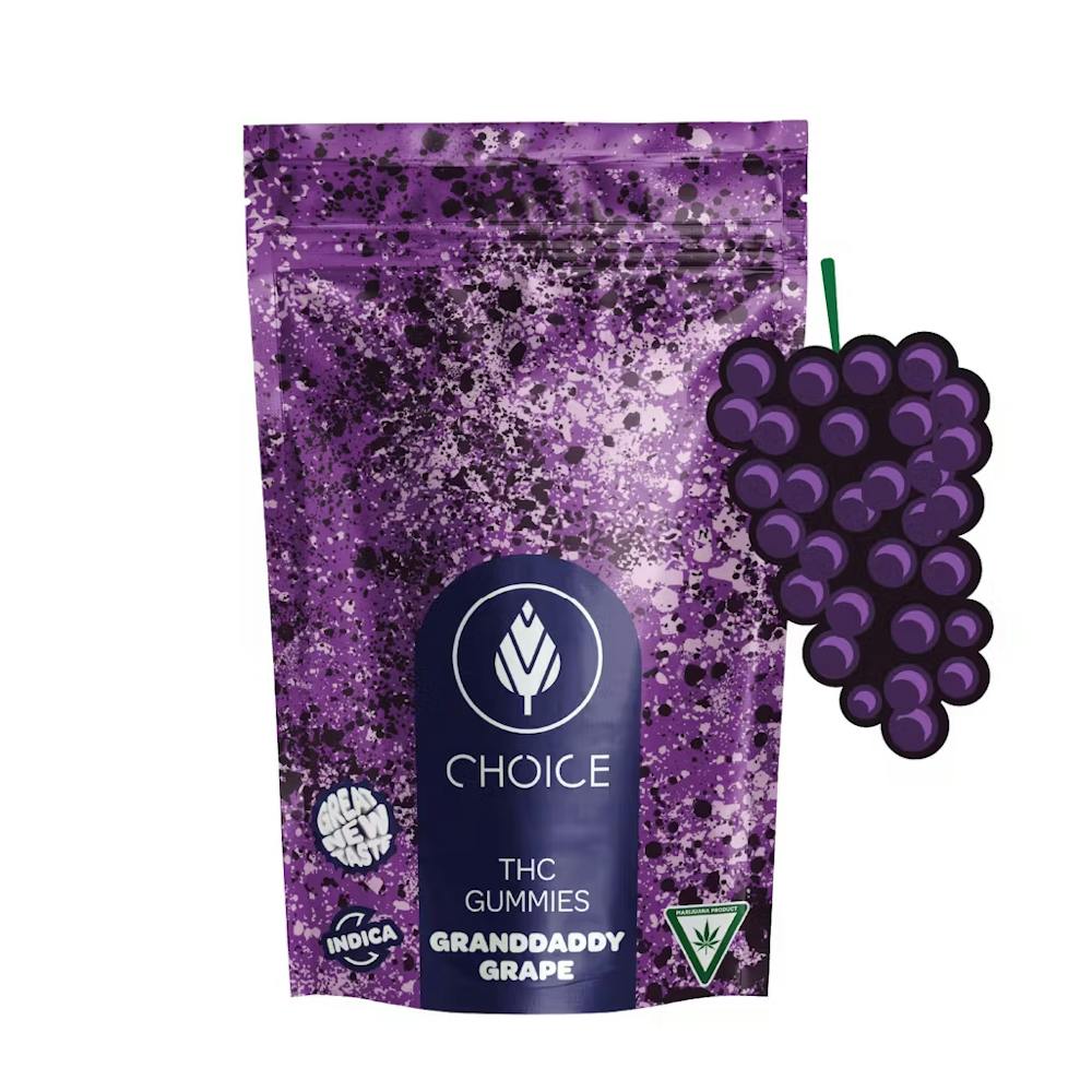 Product Choice Chews | GrandDaddy Grape | Gummies | 100mg (Indica)