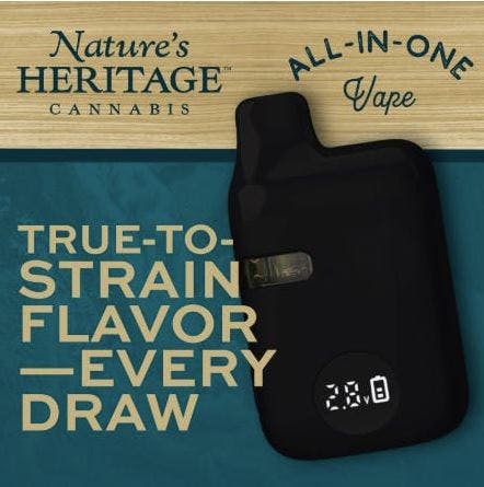 Nature's Heritage 1G Strawberry Jelly | Live Resin | Disposable