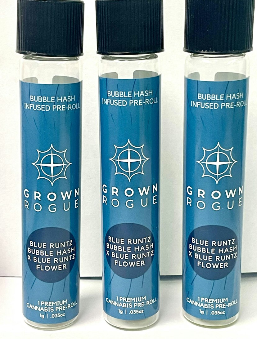 Grown Rogue | Bubble Hash Infused Pre-Roll - 1g - Blue Runtz