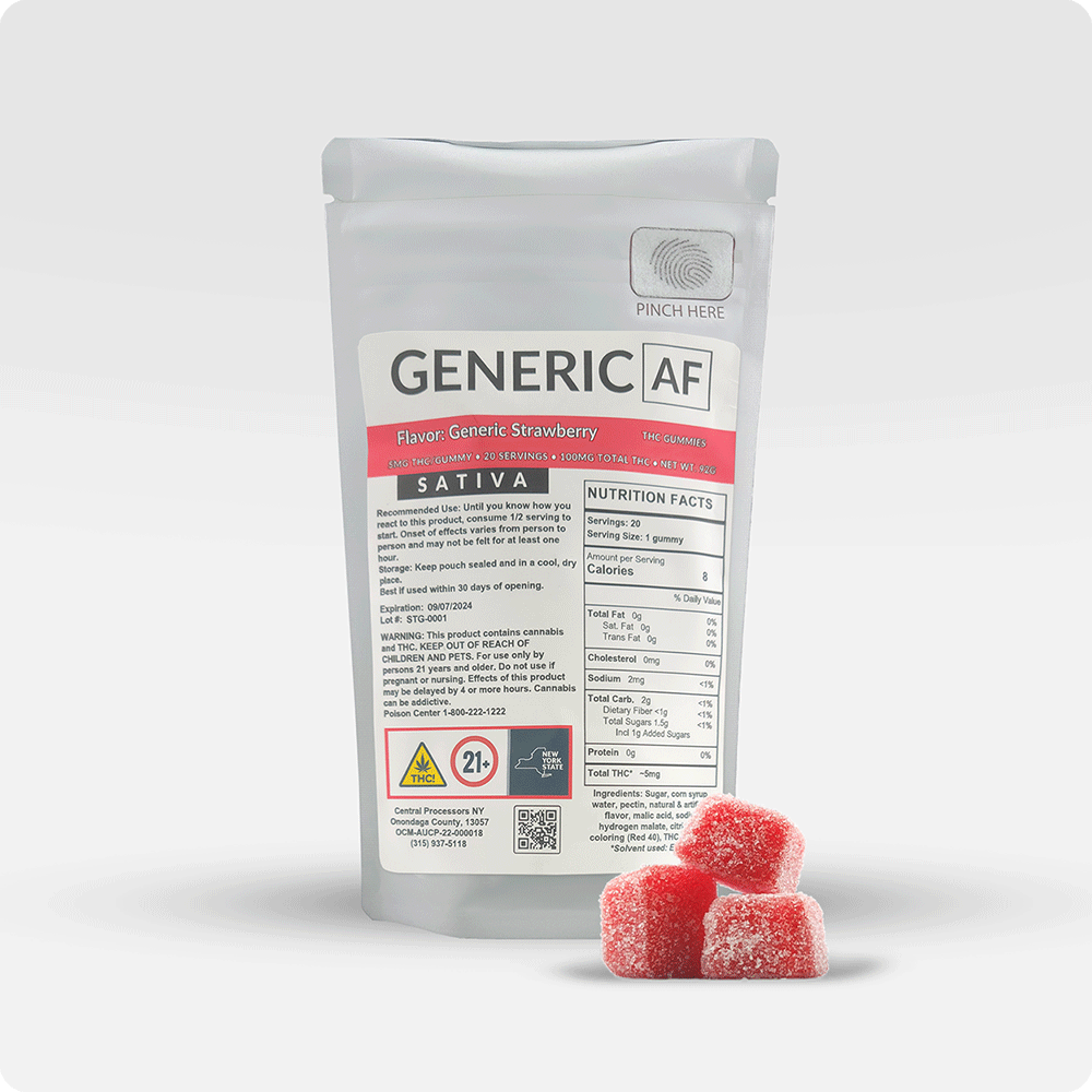 image of Generic AF | Gummy | Strawberry | 100mg 20pk