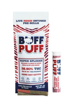 Super Sploosh | 1g | Live Resin Infused Pre rolls | 2 Pack each | Sativa | Buff Puff