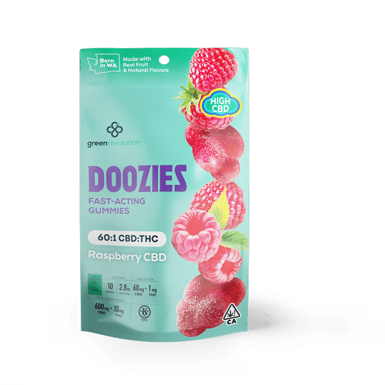 Green Revolution 10pk Nano Doozies Raspberry 60:1 CBD gr