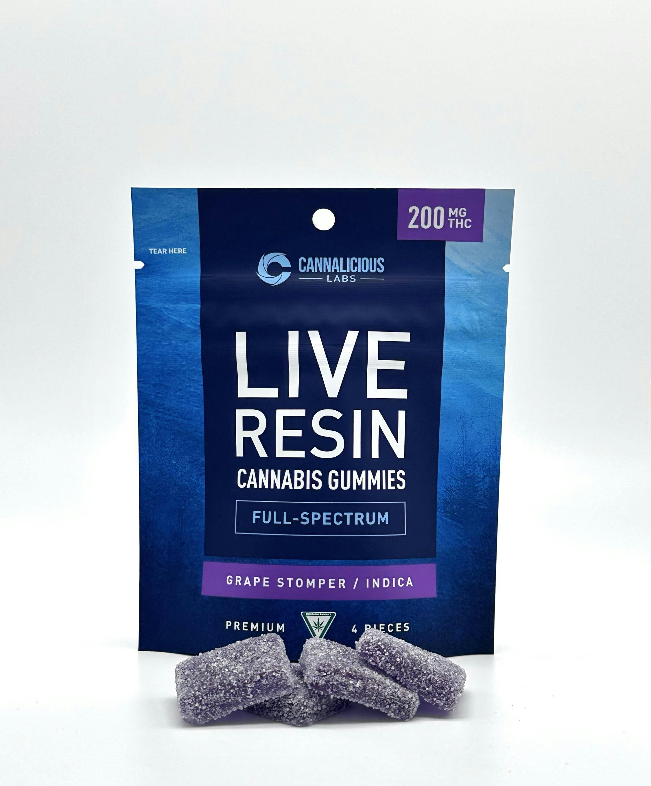 Cannalicious - 200mg Live Resin Gummies - Grape Stomper