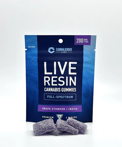 Cannalicious - 200mg Live Resin Gummies - Grape Stomper - CONCENTRATES by Cannalicious Labs at King of Budz