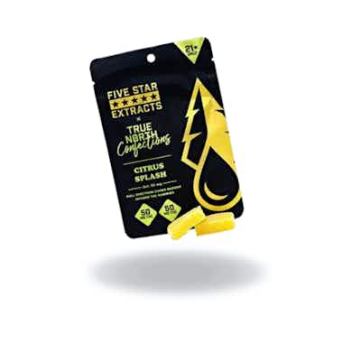 Product: True North Confections x Five Star Extracts | Vegan Citrus Splash Cured Badder Gummies 4pc | 200mg