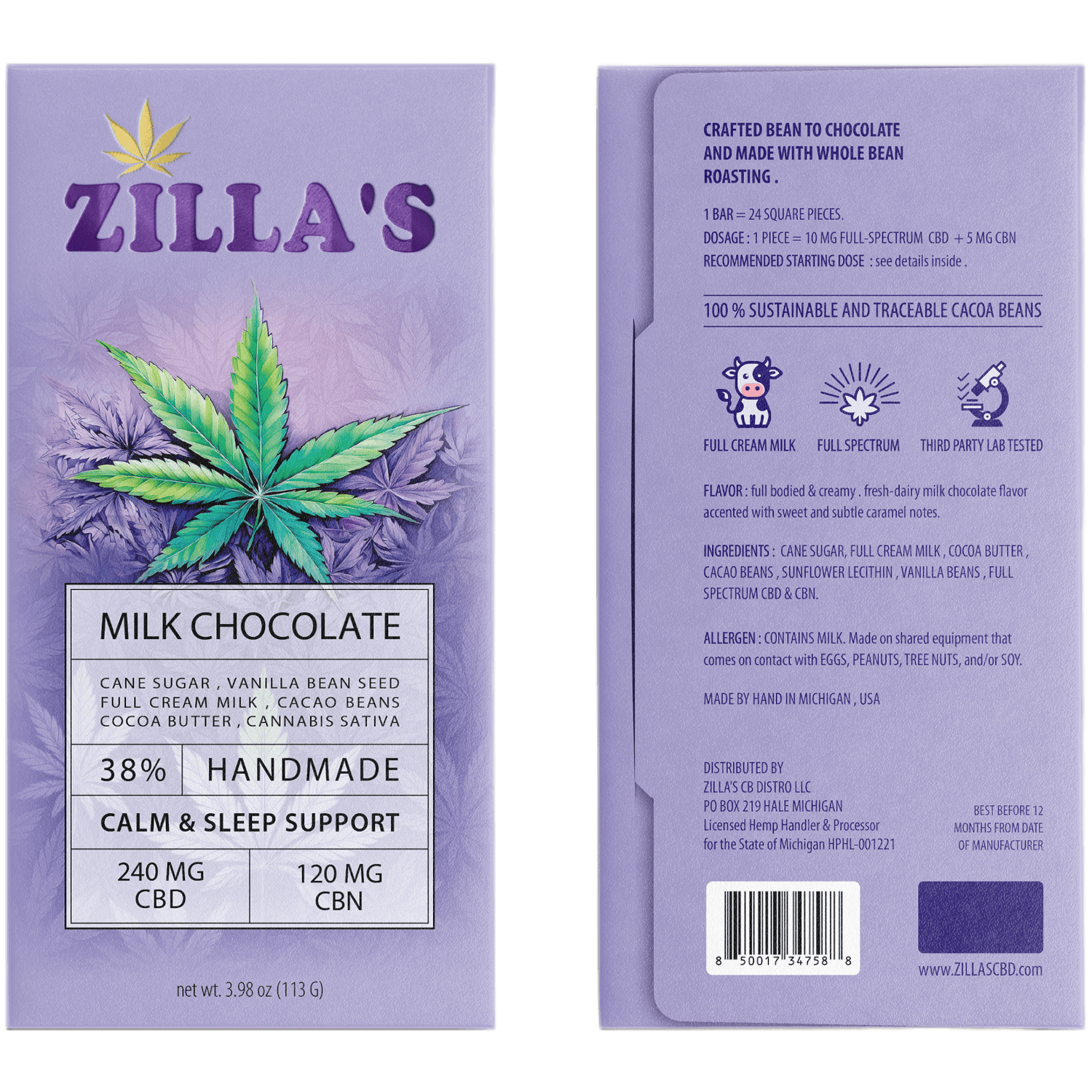 Product: Zilla's | CBN Chocolate Bar - 200mg