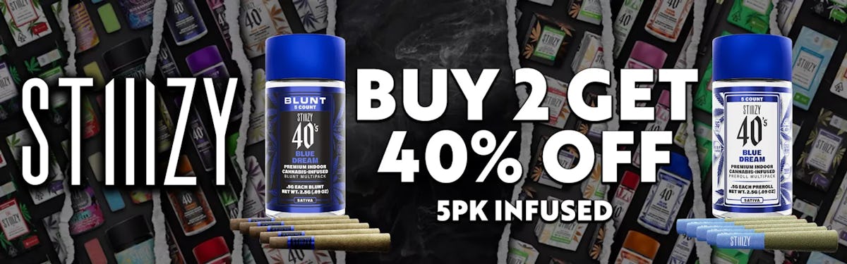 Stiiizy - 5-Pack .5g Infused Prerolls - Buy 2 Get Them For 40 Percent OFF