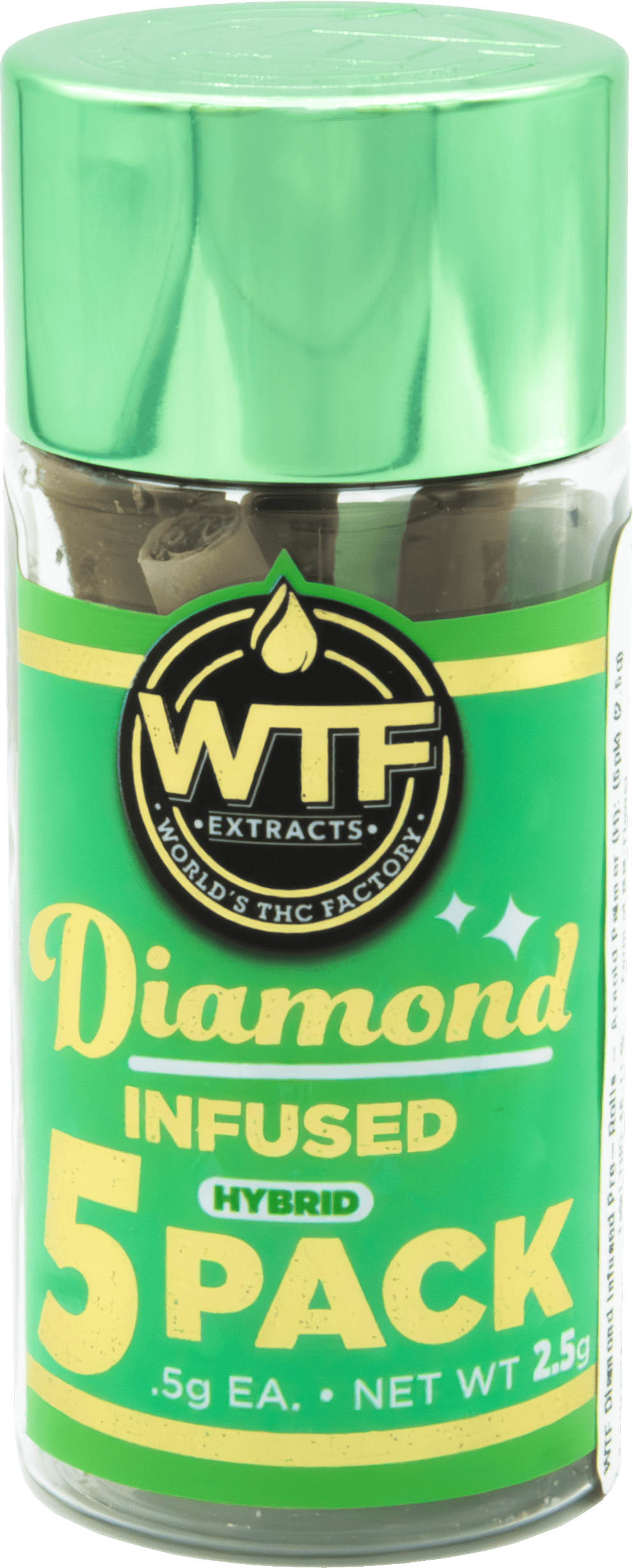 WTF - Diamond Infused Prerolls 5pk - OG Kush (H) (2.5g)
