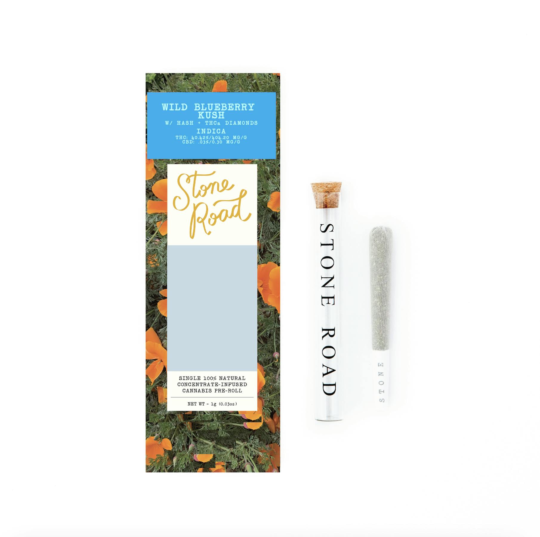 STONE ROAD | 1G INFUSED PRE-ROLL | WILD BLUEBERRY KUSH