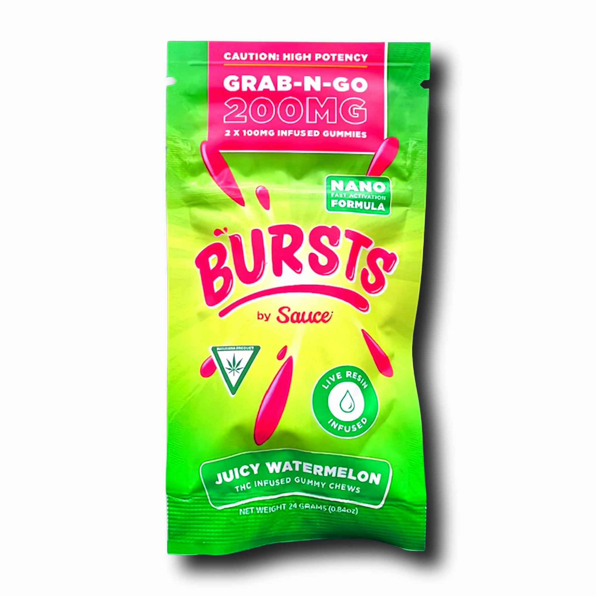 SAUCE BURSTS | SOUR BLUE RAZZ - LIVE ROSIN GUMMIES | 200MG