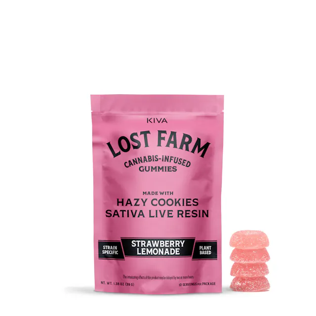 Lost Farm Gummies Strawberry Lemonade x Hazy Cookies 10pk/100mg (sativa, 2.8g)