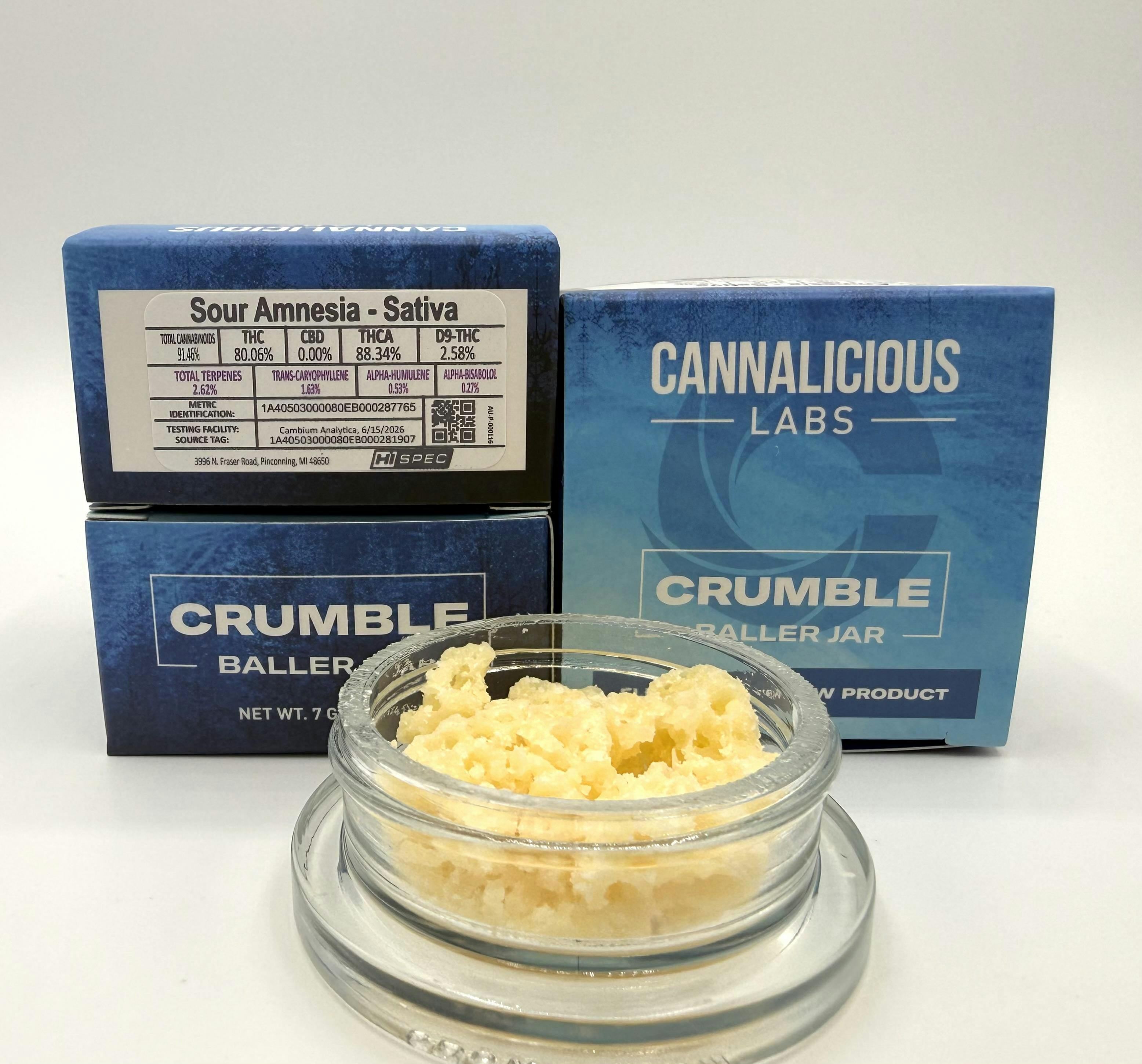 Cannalicious - 7g Crumble Baller Jar - Sour Amnesia