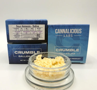 Cannalicious - 7g Crumble Baller Jar - Sour Amnesia - CONCENTRATES by Cannalicious Labs at King of Budz