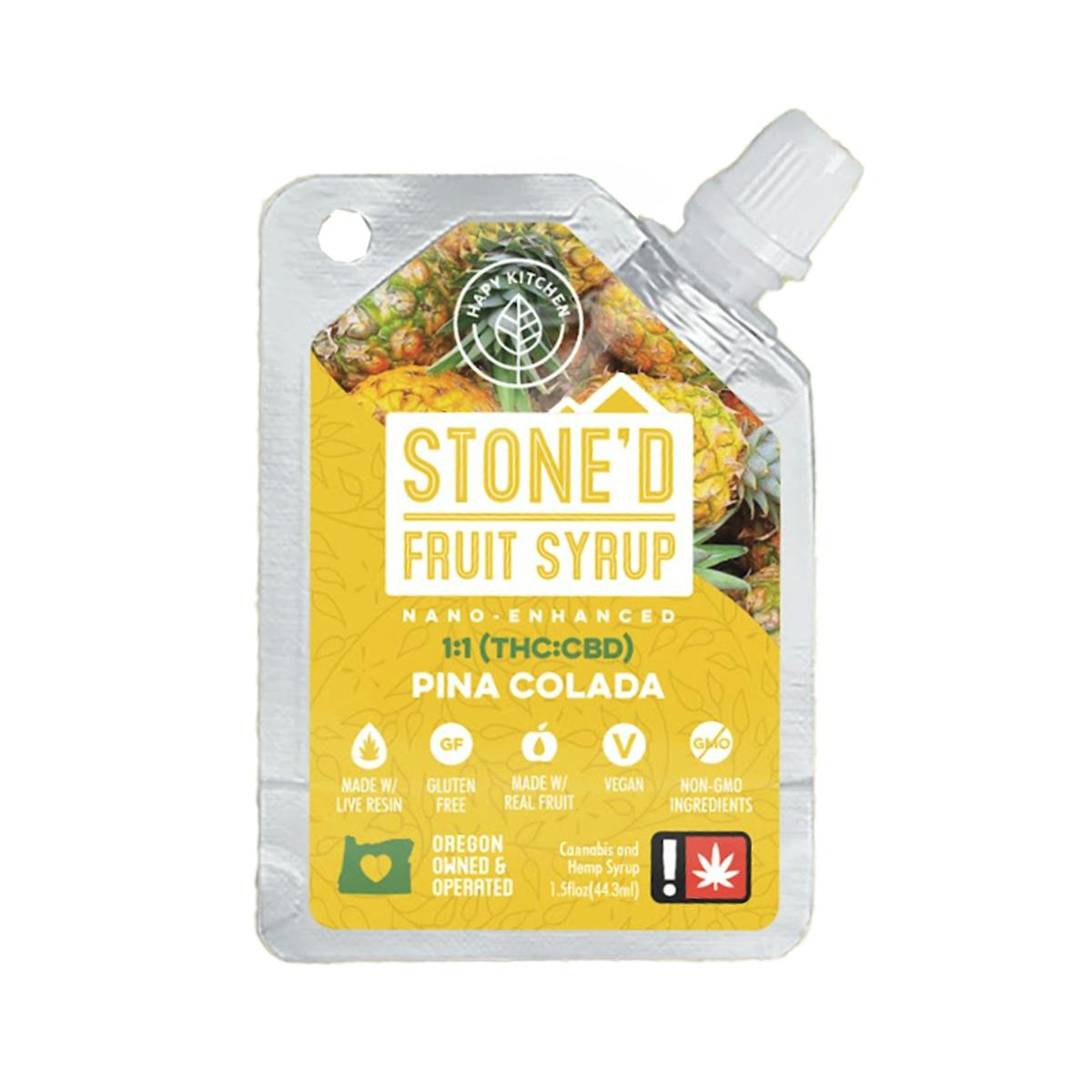 Hapy Kitchen 250mg 1:1 THC:CBD PINA COLADA Stone’d Fruit Syrup 1.5g ...