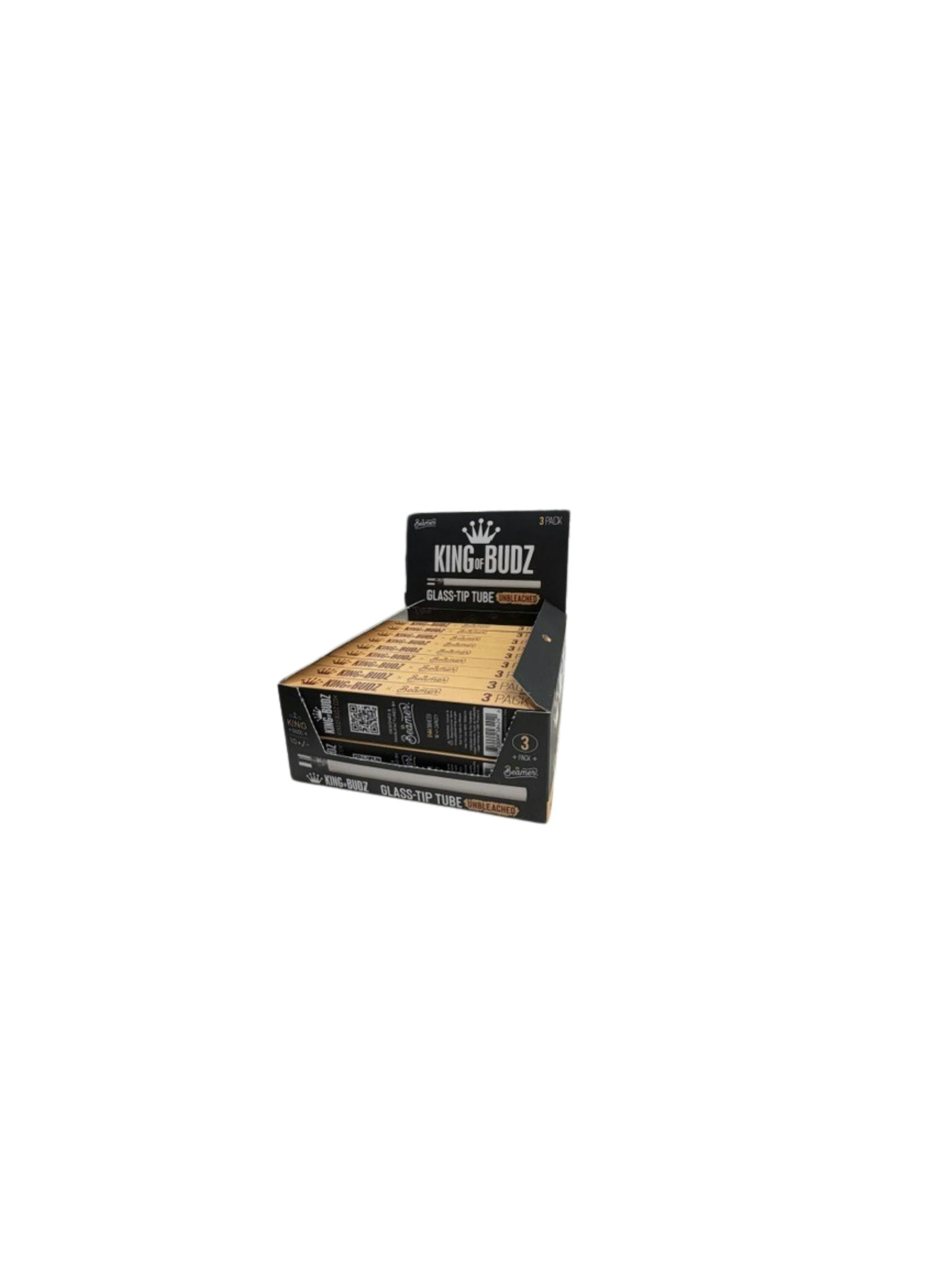 King Of Budz - 3pk Cones - King Size Unbleached 11mm Glass Tip
