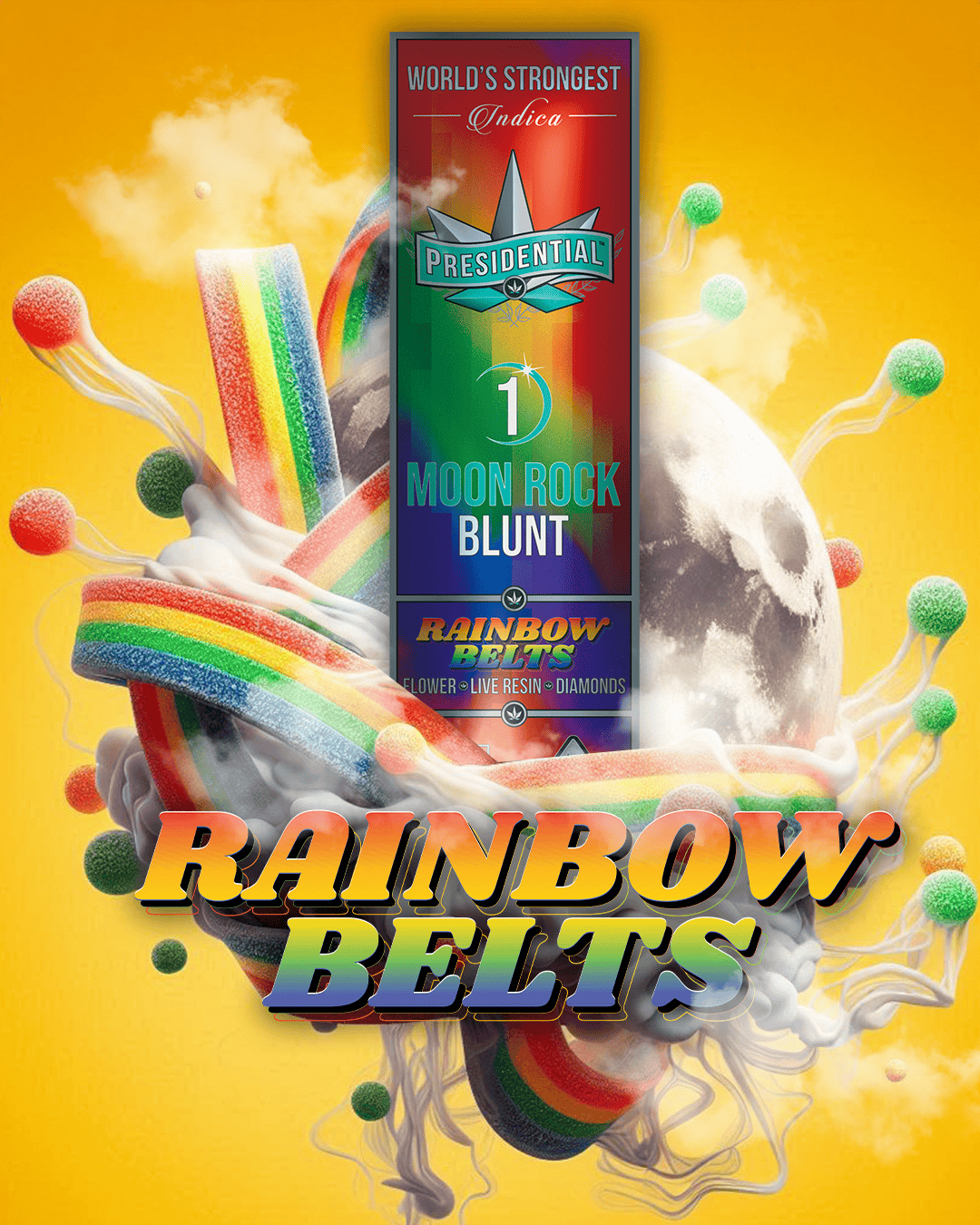 Presidential - 1.5g Moon Rock Infused Blunt - Rainbow Belts