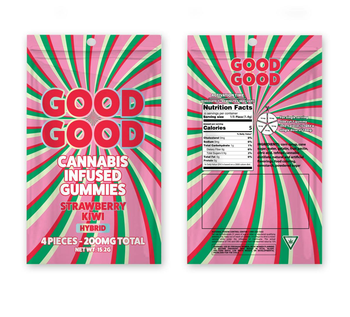 Product: Good Good | Gummies - 200mg - Strawberry Kiwi