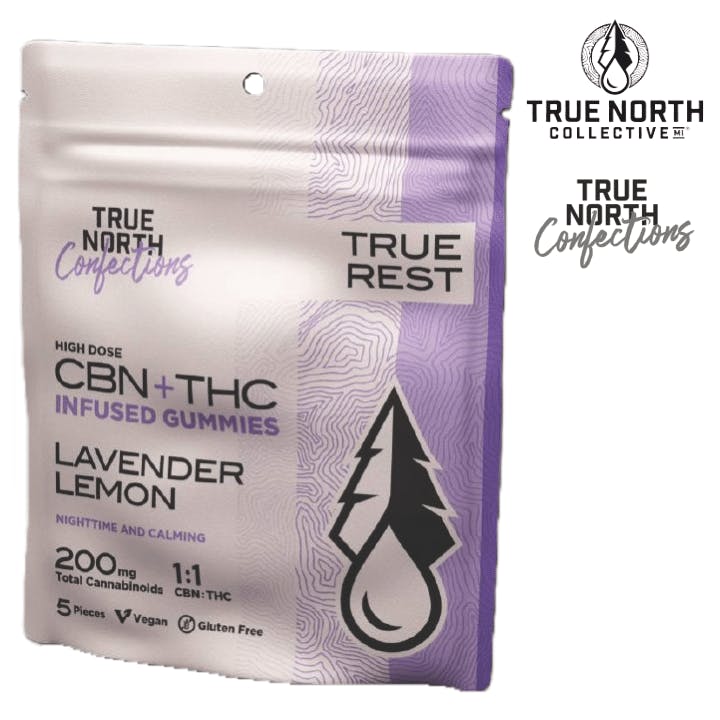 True North - Gummies - 100mg - 1:1 THC/CBN - 5pc - Lavender Lemon