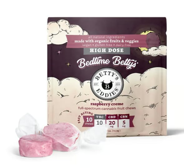 Raspberry Cream Bedtime Betty's THC/CBD/CBN 100mg 10pk
