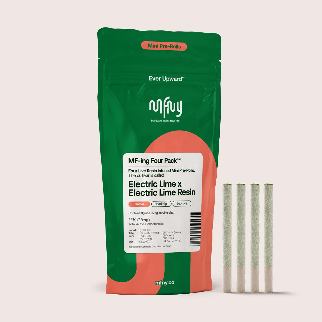 MFNY | Infused Pre Roll 0.75g (4PK) | Electric Lime x Electric Lime Live Resin-0