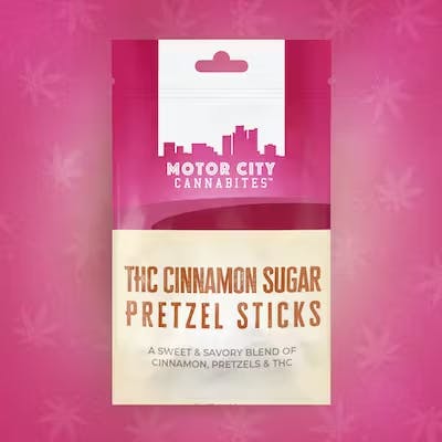 Product: MOTORCITY CANNABITES | CINNAMON SUGAR PRETZELS - FAST ACTING | 100MG