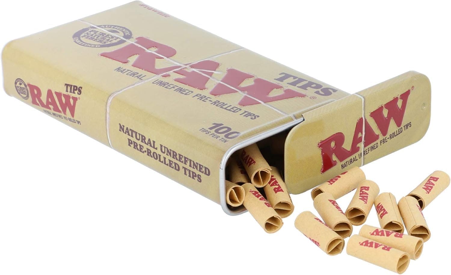 RAW Natural Unrefined Pre-Rolled Tips 100pk