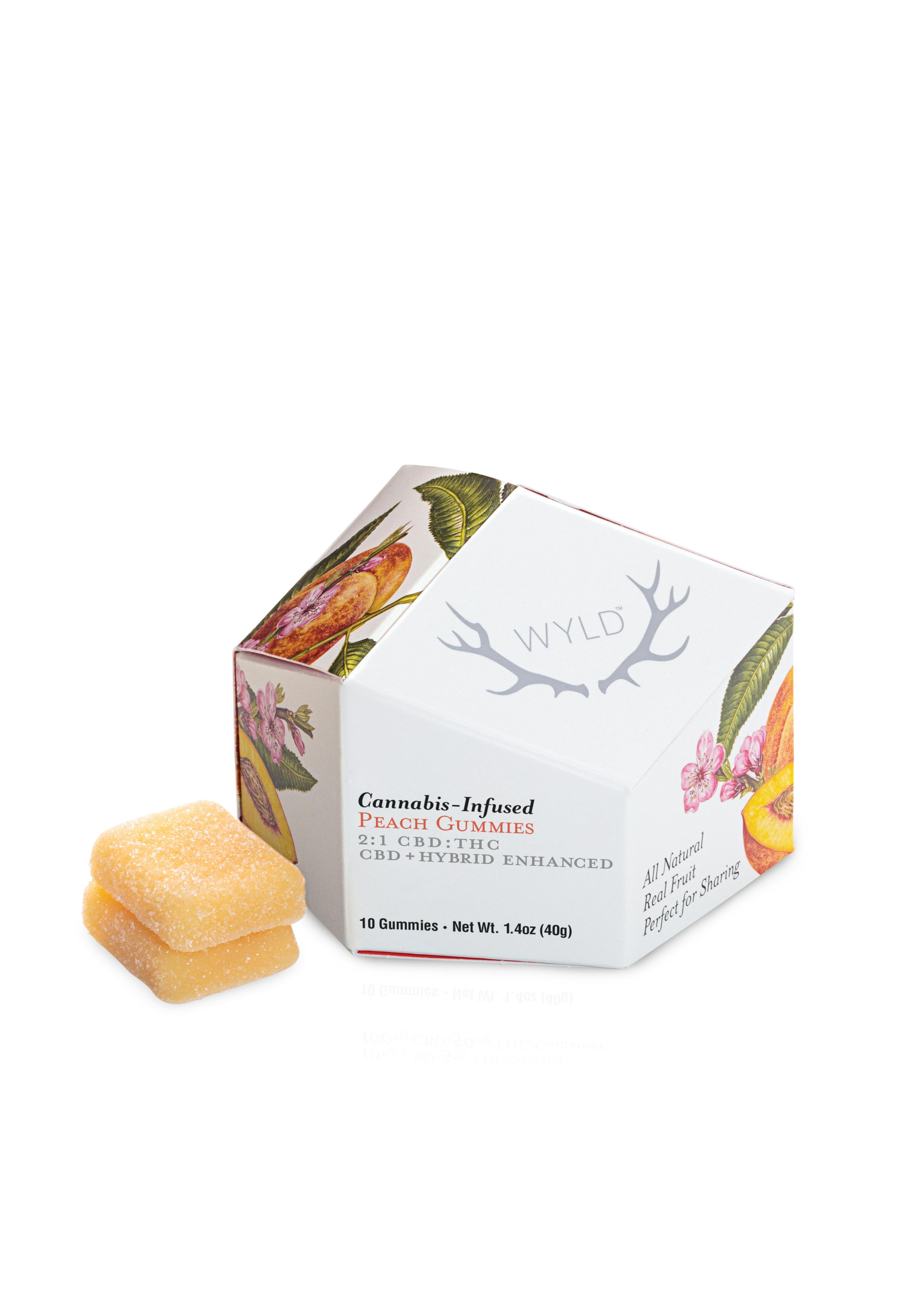 Photo of Peach 2:1 CBD + Hybrid Enhanced Gummies