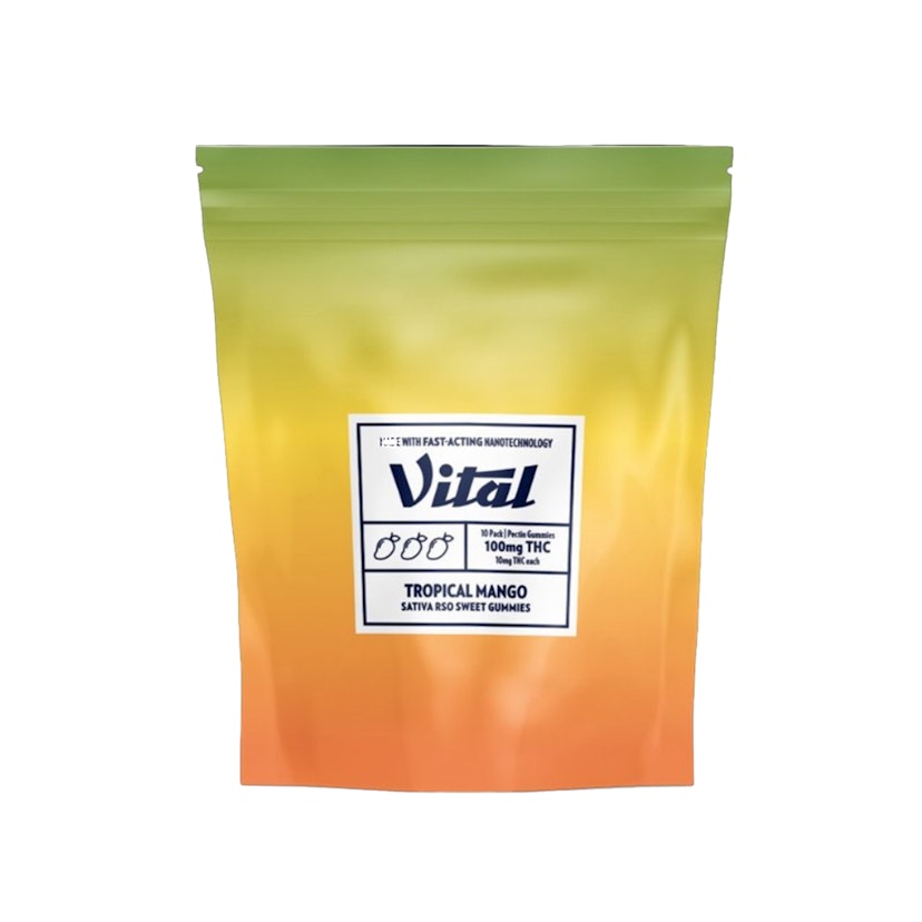 Vital Pectin RSO Gummies: 10pk Tropical Mango (S) 100mg