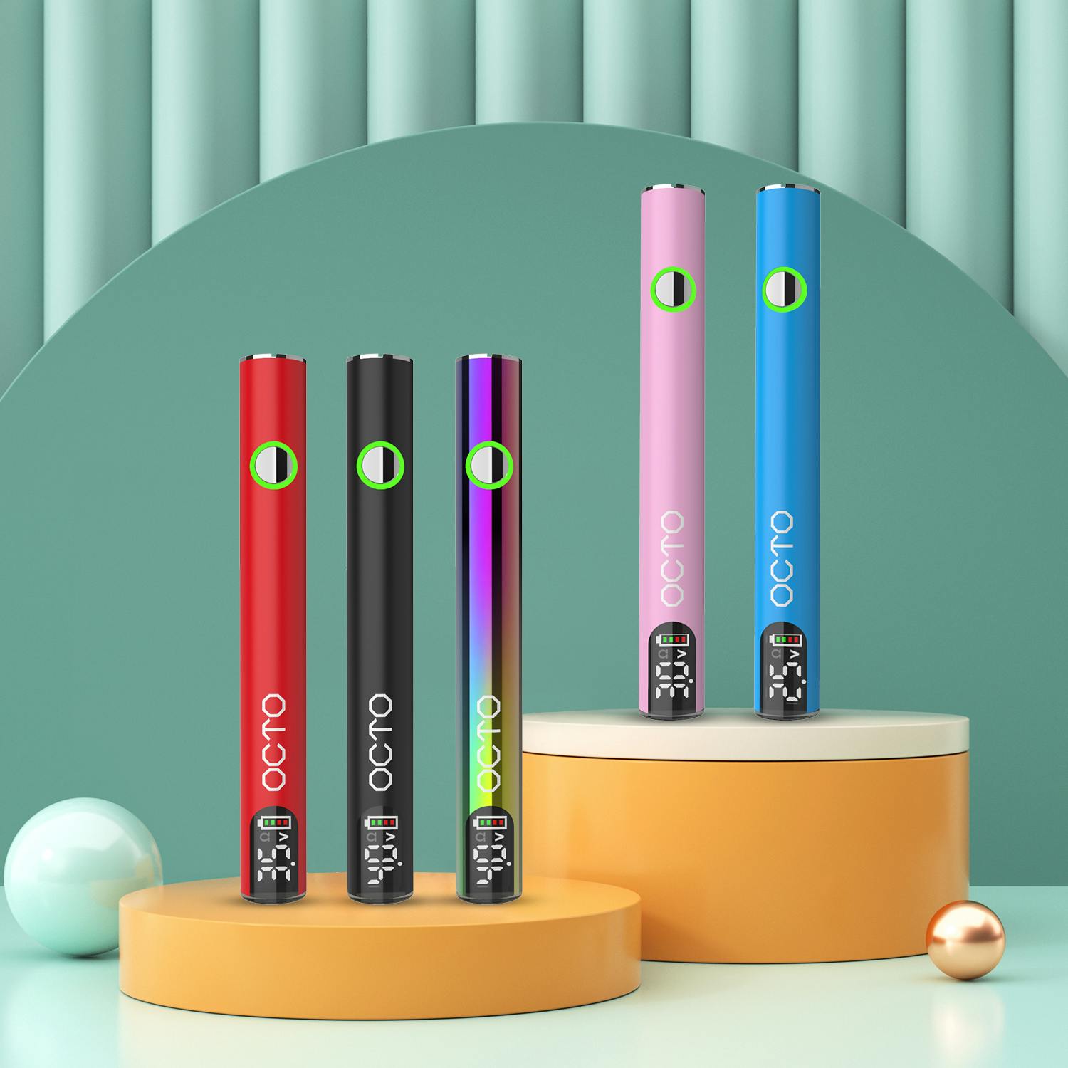OCTO Slim Digital 400mah Adjustable Voltage Battery with Pre Heat Mode and C Charger