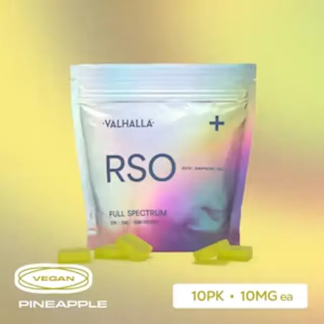 Valhalla Gummies 2.0 RSO Pineapple 10pk/100mg (hybrid, 2.8g)