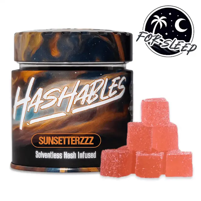Hashables Gummies Deep Sleep - Sunsetterzzz REMberry 1 THC : 1 CBD : 1 CBN 20pk/100mg (indica, live rosin gummies, 2.8g)