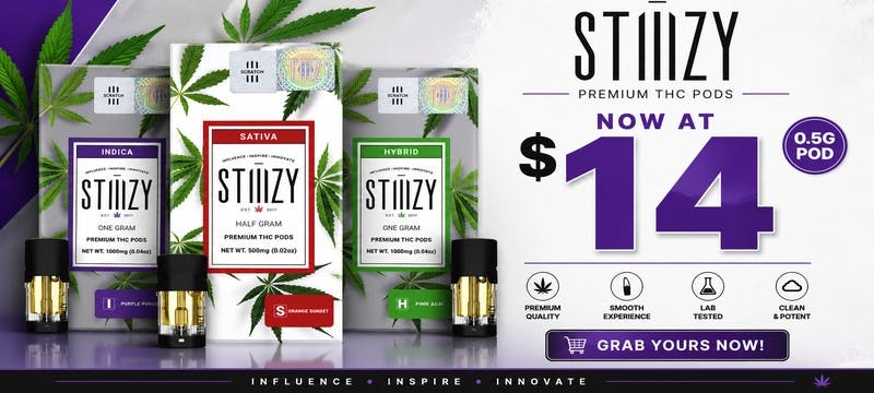 Stiiizy 0.5 Pod Now at $14 