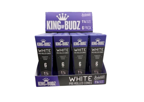 King Of Budz - 6pk Cones - 1 1/4 Size French White