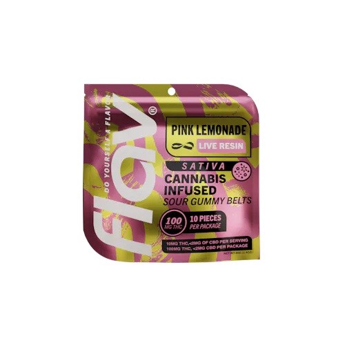 FLAV | Pink Lemonade Standard Dose  | Live Resin Sour Belts | 10mg-active