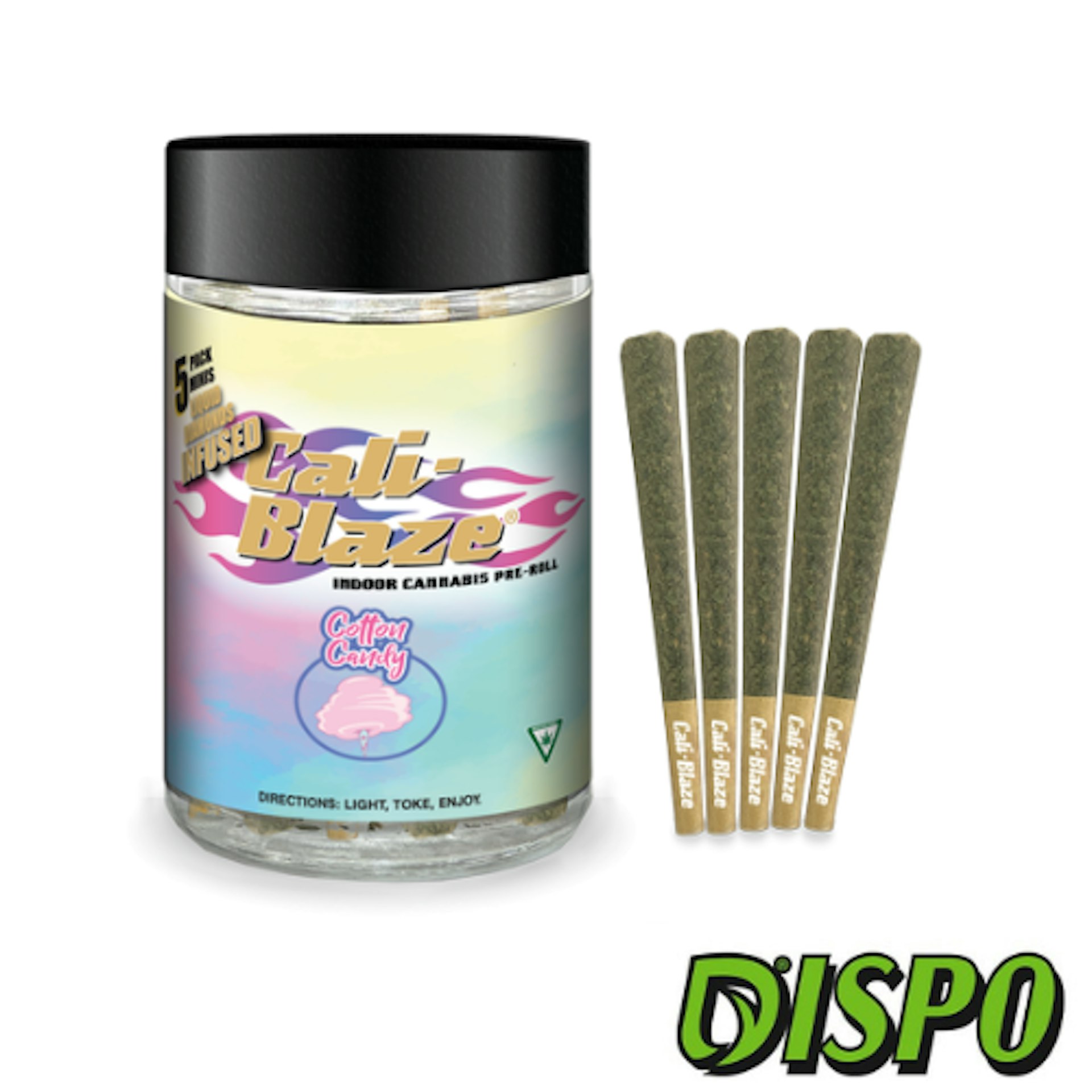 Cali Blaze - Cotton Candy 5pk Liquid Diamond Infused Pre-Rolls