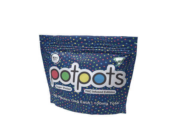 Potdots | Sugar Shelled THC Dark Chocolates 100pk | 100mg