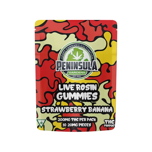 Peninsula - 200mg Live Rosin Gummies - Strawberry Banana