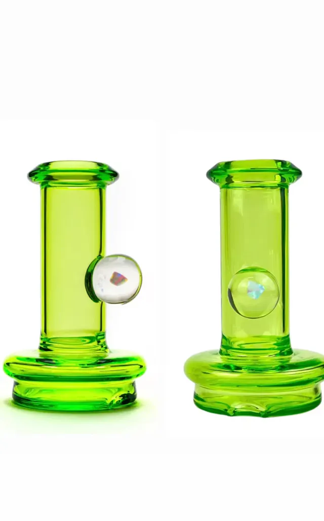 Topper Straight Opal Accented Puffco Dry Top Green (glassware)