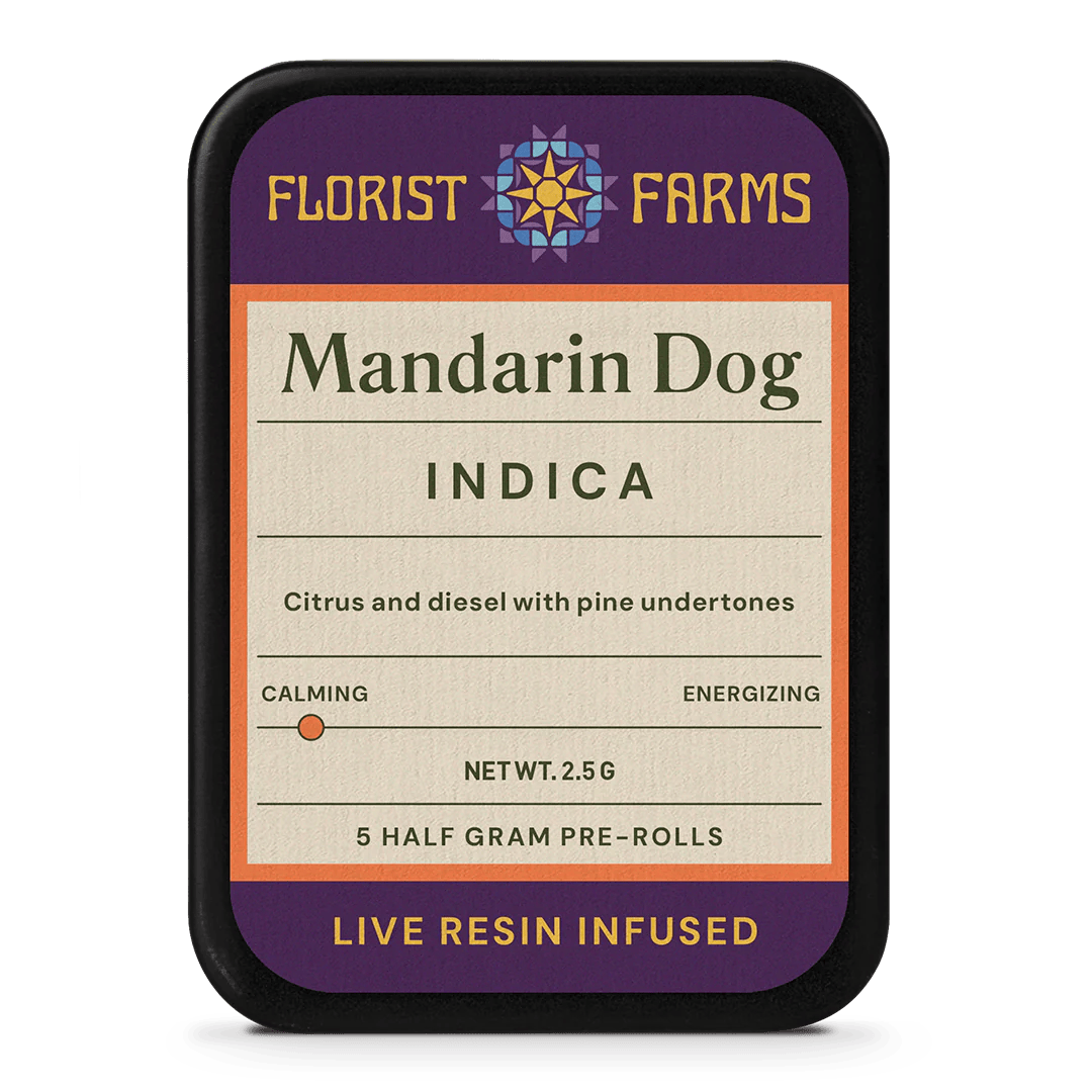 Florist Farms | Mandarin Dog | Live Resin Infused Pre-Rolls | 5pk | 2.5g
