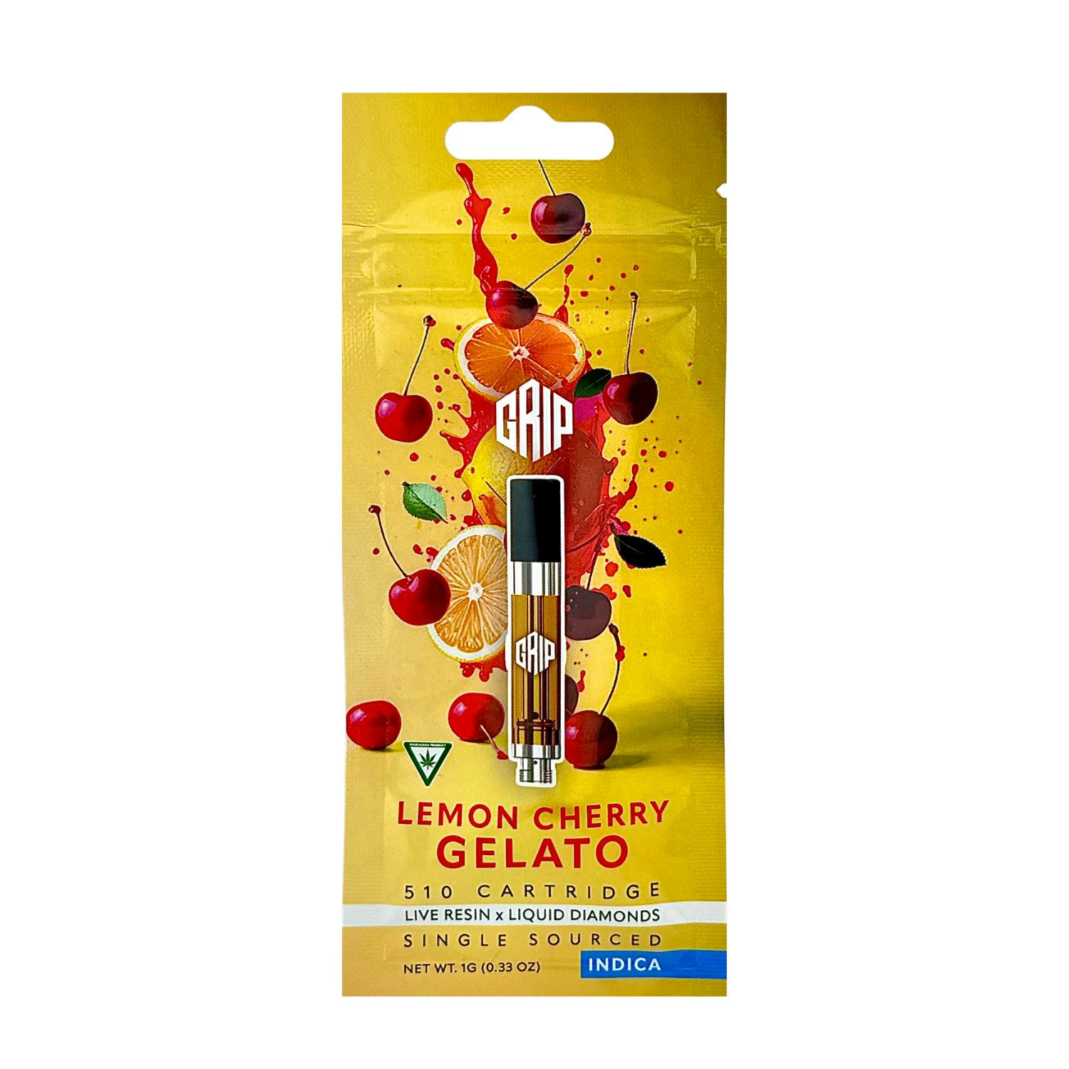 Grip - 510 Vape Cartridge - (1g) - **LEMON CHERRY GELATO** (10/$55)